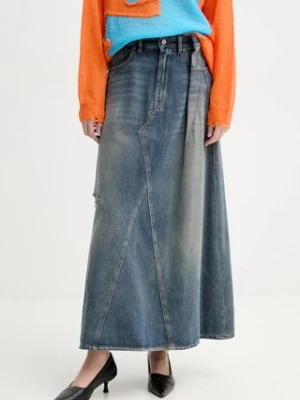 MM6 Maison Margiela spódnica jeansowa kolor niebieski maxi rozkloszowana S52ME0022.M30017