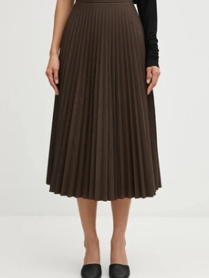 MM6 Maison Margiela spódnica kolor brązowy midi rozkloszowana S62MA0096.M35609.143