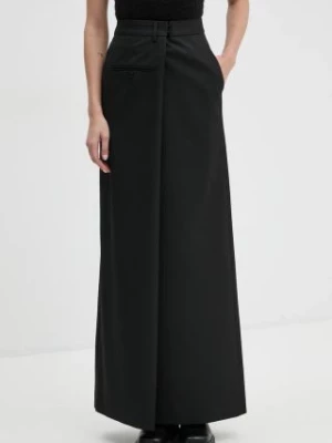 MM6 Maison Margiela spódnica kolor czarny maxi prosta S62MI0025.M35227