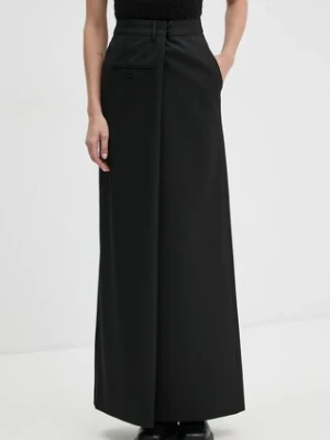 MM6 Maison Margiela spódnica kolor czarny maxi prosta S62MI0025.M35227