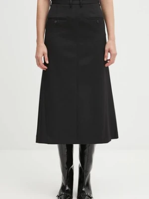 MM6 Maison Margiela spódnica z wełną kolor czarny mini ołówkowa S52MI0021.S47848.900