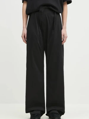 MM6 Maison Margiela spodnie damskie kolor czarny fason chinos high waist S52KA0530