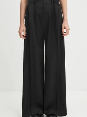 MM6 Maison Margiela spodnie damskie kolor czarny szerokie high waist S52KA0539.M35227.900