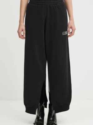 MM6 Maison Margiela spodnie dresowe bawełniane damskie kolor czarny gładkie S52KA0546.M25025.900
