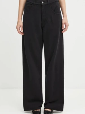 MM6 Maison Margiela spodnie dresowe bawełniane damskie kolor czarny z nadrukiem S52KA0548.M25014.900