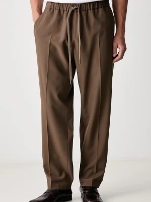 MM6 Maison Margiela spodnie męskie z wełną brązowy