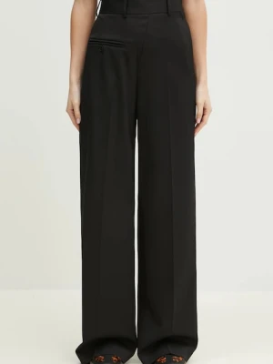 MM6 Maison Margiela spodnie z domieszką wełny damskie kolor czarny proste high waist S52KA0516