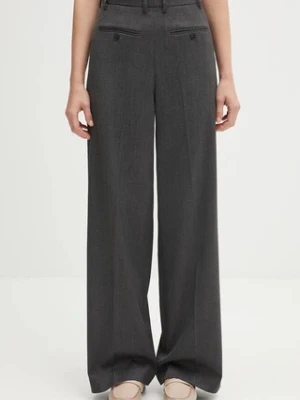 MM6 Maison Margiela spodnie z wełną damskie kolor szary proste high waist S52KA0538.S47848.860M