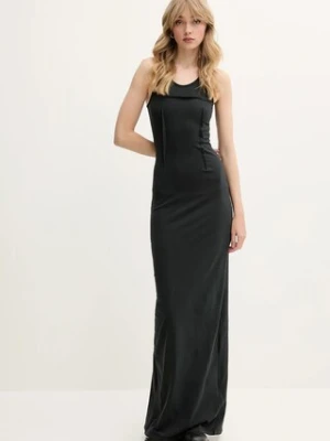 MM6 Maison Margiela sukienka bawełniana kolor czarny maxi dopasowana S62DG0048