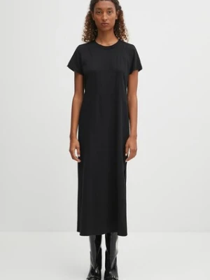 MM6 Maison Margiela sukienka bawełniana kolor czarny midi rozkloszowana S52DD0068.M20050.900