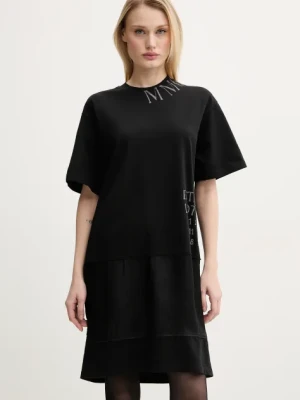 MM6 Maison Margiela sukienka kolor czarny mini prosta S52DA0058.M20050