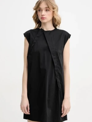 MM6 Maison Margiela sukienka kolor czarny mini prosta S52DA0066.M35043