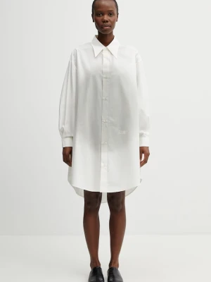 MM6 Maison Margiela sukienka koszulowa bawełniana beżowy