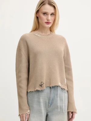 MM6 Maison Margiela sweter bawełniany damski kolor beżowy S52HL0036