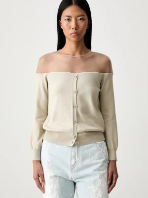 MM6 Maison Margiela sweter damski z bawełną beżowy
