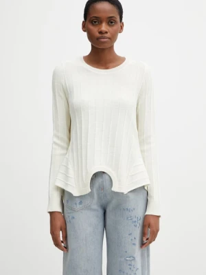 MM6 Maison Margiela sweter damski z wełną beżowy