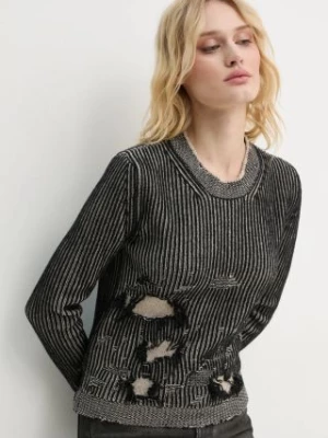 MM6 Maison Margiela sweter dwustronny wełniany kolor czarny  S62HL0026.M13076