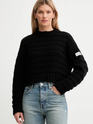 MM6 Maison Margiela sweter wełniany damski kolor czarny ciepły S52HL0031.M13040