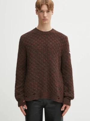 MM6 Maison Margiela sweter wełniany męski kolor brązowy SH2HL0034.M13174.961