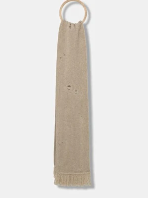 MM6 Maison Margiela szalik wełniany damski kolor beżowy gładki S52TE0056.M13138.806M