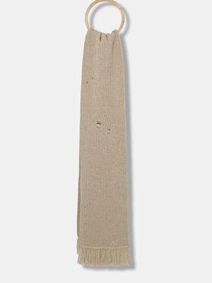 MM6 Maison Margiela szalik wełniany damski kolor beżowy gładki S52TE0056.M13138.806M