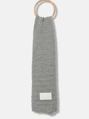 MM6 Maison Margiela szalik wełniany damski kolor szary gładki S52TE0054.M13040.857M