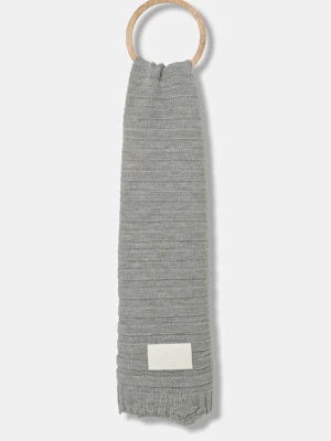 MM6 Maison Margiela szalik wełniany damski kolor szary gładki S52TE0054.M13040.857M