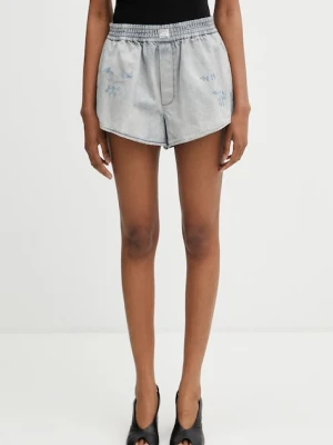 MM6 Maison Margiela szorty damskie bawełniane niebieski