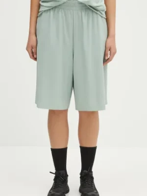 MM6 Maison Margiela szorty damskie kolor zielony gładkie high waist S52MU0131.M35417