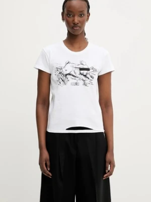 MM6 Maison Margiela t-shirt bawełniany damski kolor biały S62GD0199
