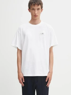 MM6 Maison Margiela t-shirt bawełniany męski kolor biały z aplikacją SH2GC0030.M20048.100