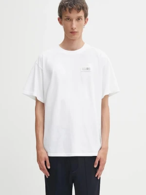 MM6 Maison Margiela t-shirt bawełniany męski kolor biały z aplikacją SH2GC0030.M20048.100