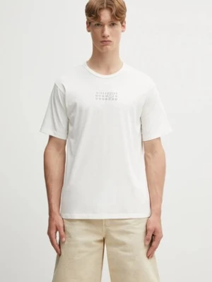 MM6 Maison Margiela t-shirt bawełniany męski kolor biały z nadrukiem SH0GC0057.S24312.101