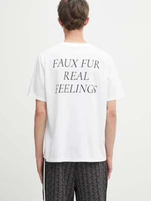 MM6 Maison Margiela t-shirt bawełniany męski kolor biały z nadrukiem SH2GC0031.M20048.100
