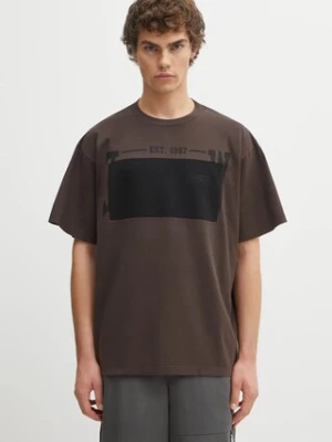 MM6 Maison Margiela t-shirt bawełniany męski kolor brązowy z nadrukiem SH0GC0053.M20050.143