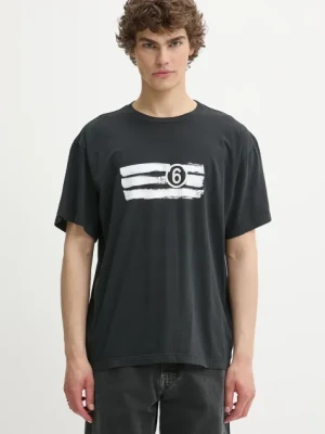 MM6 Maison Margiela t-shirt bawełniany męski kolor czarny z nadrukiem SH2GC0023