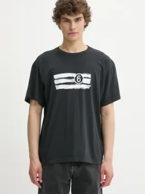 MM6 Maison Margiela t-shirt bawełniany męski kolor czarny z nadrukiem SH2GC0023
