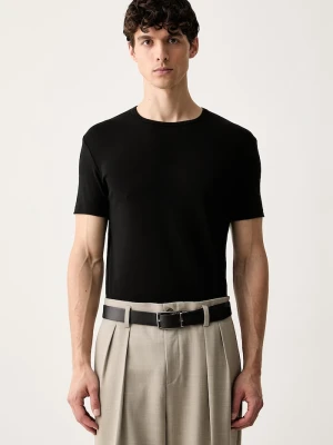 MM6 Maison Margiela T-shirt męski z bawełną czarny
