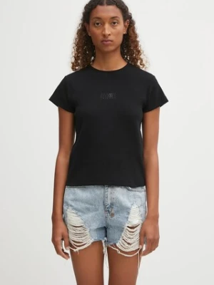 MM6 Maison Margiela t-shirt z domieszką wełny damski kolor czarny S52GC0357.M20122.900