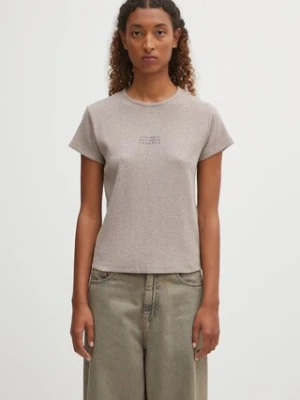 MM6 Maison Margiela t-shirt z domieszką wełny kolor beżowy S52GC0357.M20122.809