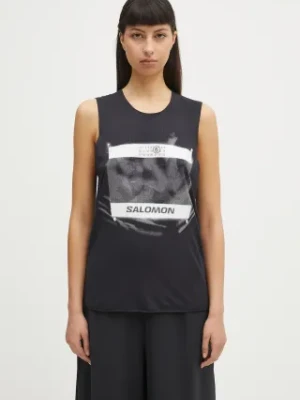 MM6 Maison Margiela top kolor czarny S52NL0071.M20101