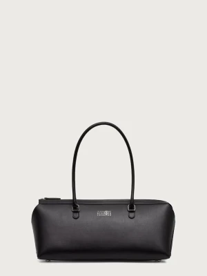 MM6 Maison Margiela torebka bagietka damska skórzana czarny