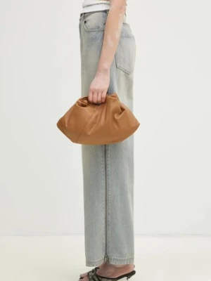 MM6 Maison Margiela torebka skórzana Japanese Draped Mini kolor brązowy SB5WD0029