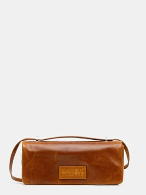 MM6 Maison Margiela torebka skórzana kolor brązowy SB5ZH0022.P7187.T2222