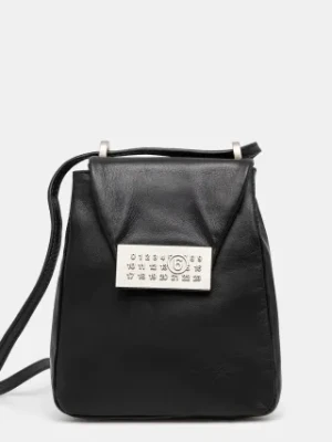 MM6 Maison Margiela torebka skórzana kolor czarny SB6WG0013