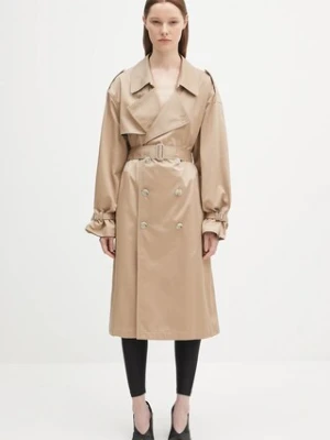 MM6 Maison Margiela trencz bawełniany damski kolor beżowy przejściowy oversize S52AH0080
