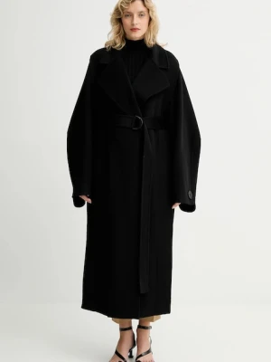 MMC STUDIO płaszcz wełniany kolor czarny VESPERE.COAT