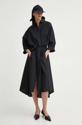 MMC STUDIO sukienka bawełniana kolor czarny midi rozkloszowana FELIA.DRESS