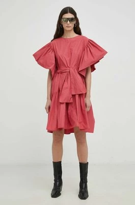MMC STUDIO sukienka kolor różowy mini rozkloszowana