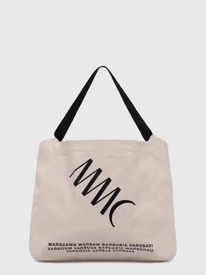 MMC STUDIO torebka bawełniana kolor beżowy LOGO.BAG